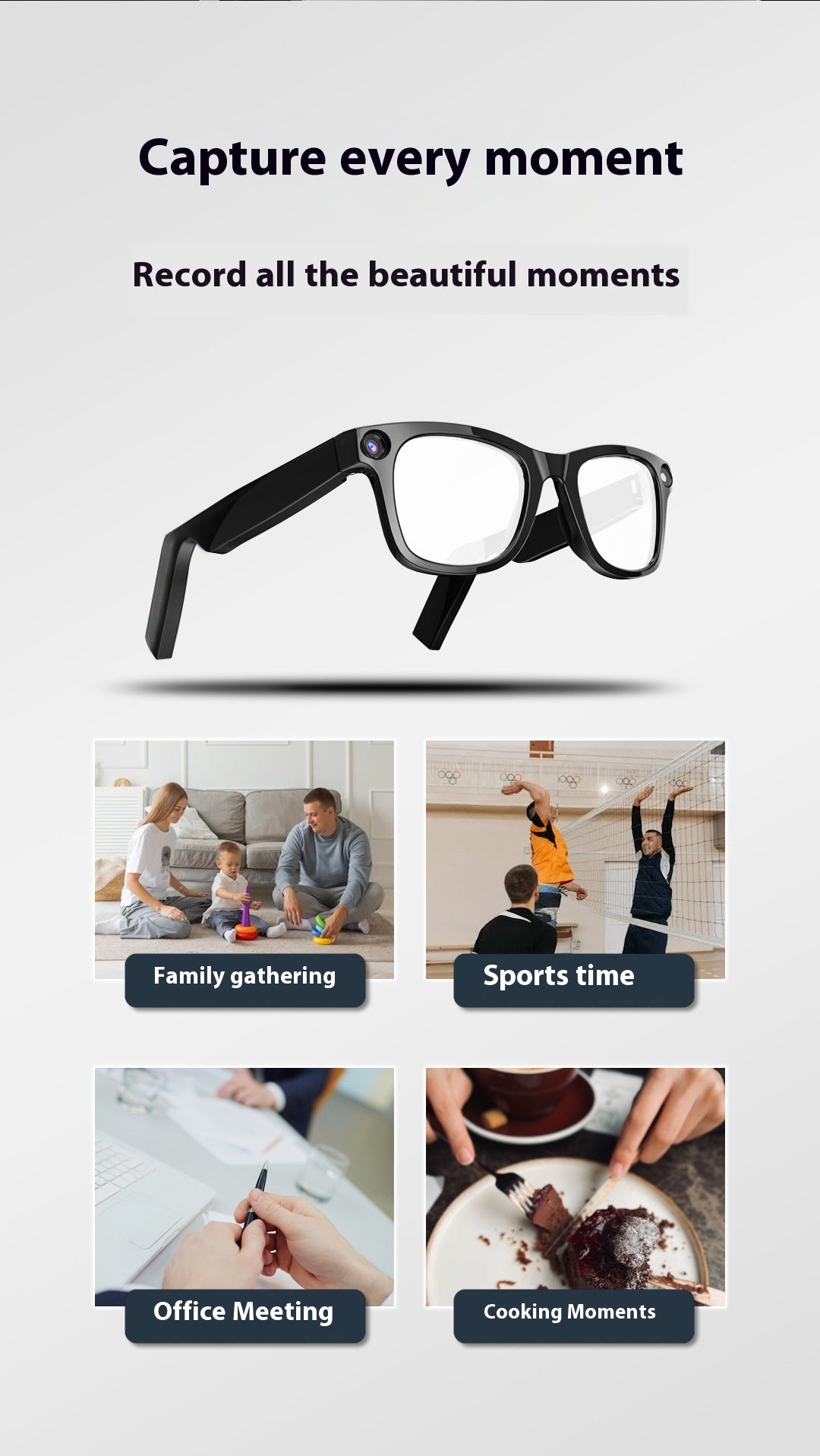 AI Camera Smart Glasses — Record, Listen & Connect Hands-Free