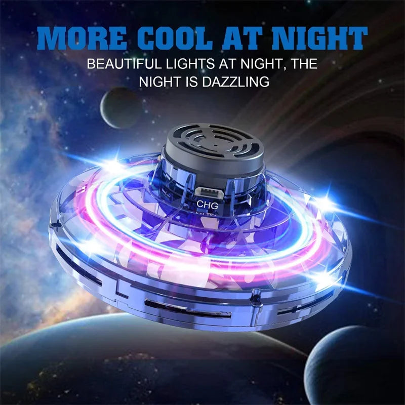 UFO Flying Spinner — Hand-Controlled Mini Drone with LED Lights