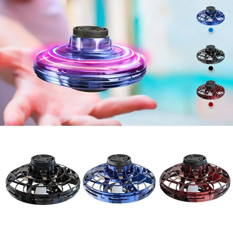 UFO Flying Spinner — Hand-Controlled Mini Drone with LED Lights