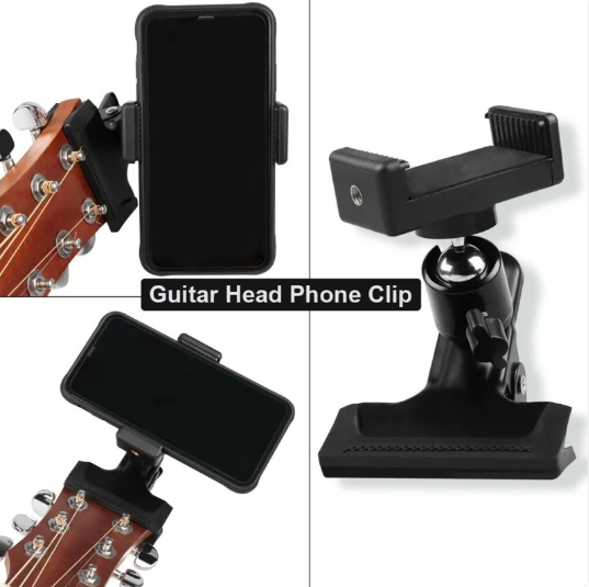 Guitar Phone Mount — Clip-On Stand for Sheet Music & Video Recording