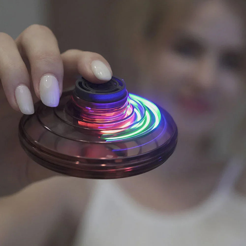 UFO Flying Spinner — Hand-Controlled Mini Drone with LED Lights